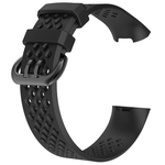 Ficha técnica e caractérísticas do produto Substitui??o Preto Esporte Silicone pulseiras respir¨¢vel buraco para Fitbit Carga 3 L