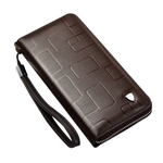Ficha técnica e caractérísticas do produto SUM Homens de couro Mobile Phone Bag multi carteira d cartão bolsa de couro longo Zipper Wallet