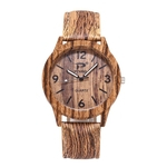 Ficha técnica e caractérísticas do produto LAR Assista Lady Madeira Retro Grain relógio de quartzo simples PU Leather Strap relógio de pulso Analógico