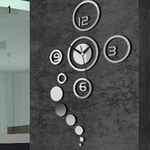 Ficha técnica e caractérísticas do produto Superfície Moderna Do Espelho Acrílico 3D Rodada Círculo Adesivo De Parede Relógio DIY Home Decor