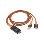 Ficha técnica e caractérísticas do produto Tamanho portÃ¡til USB Fio de Nylon tranÃ§ado de fÃªmea para macho Cabo Adaptador HDMI HDTV