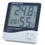 Ficha técnica e caractérísticas do produto Termo-Higrômetro Temperatura E Umidade Relógio Digital Lcd