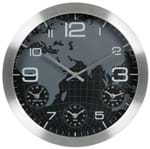 Time Zone Relógio Parede 35 Cm Aluminio/preto