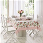 Toalha de Mesa Estampada 140cmx220cm Rose Lepper Rosa