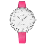 Ficha técnica e caractérísticas do produto Trendy Quartz Relógio Universal PU Leather Strap Rodada Dial relógio de quartzo YK54