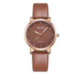 Ficha técnica e caractérísticas do produto Trendy Quartz Relógio Universal PU Leather Strap Rodada Dial relógio de quartzo YK77