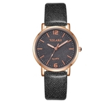 Ficha técnica e caractérísticas do produto Trendy Quartz Relógio Universal PU Leather Strap Rodada Dial relógio de quartzo YK82