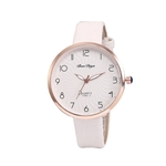 Ficha técnica e caractérísticas do produto Assista Lady simples relógio de quartzo Big Rodada Dial PU couro fino Strap analógico relógio de pulso