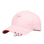 Ficha técnica e caractérísticas do produto Unisex cor sólida Bordado Plano Snapback Hat ajustável Hip-Hop Baseball tampão repicado com Ferro Anéis Decoração