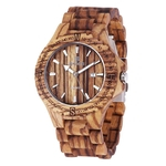 Ficha técnica e caractérísticas do produto Unisex Exquisite Madeira relógio de pulso homens simples presentes de madeira Banda hora de relógio