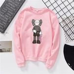 Ficha técnica e caractérísticas do produto Mshop Unisex Moda Casual Kaws Sleeved Longos Blusas Plush Quente Tops Gola Redonda