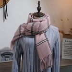 Ficha técnica e caractérísticas do produto Unisex Outono Inverno Xaile Imitação Cashmere Quente doce da manta Tassel Scarf Cabo Cachecol