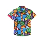 Ficha técnica e caractérísticas do produto Unisex Praia shirt cor vívida havaianas amantes Casual Tops