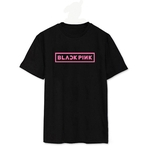 Ficha técnica e caractérísticas do produto T-shirt Unissex moda Letters BlackPink Impressão Casual T-shirt respirável