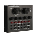 Ficha técnica e caractérísticas do produto V8 Multifuncional placa de som ao vivo USB Audio Interface Inteligente Volume placa de som ajustável Mixer