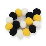 Ficha técnica e caractérísticas do produto Varal de Pompom Preto, Branco e Amarelo