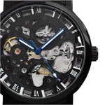 Ficha técnica e caractérísticas do produto VENCEDOR Moda Escultura Relógio Mecânico Retro Aço Inoxidável Strap Men Automatic Watch