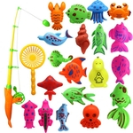 Ficha técnica e caractérísticas do produto HUN Verão Pesca Magnetic Rob Net peixes dos desenhos animados Praia Toy Bath para o bebê