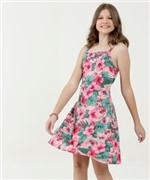 Vestido Juvenil Estampa Floral Alças Finas Marisa