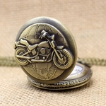 Ficha técnica e caractérísticas do produto Vintage Bronze Motorcycle Pattern Relógio De Bolso Colar De Pingente De Presente Para Mulheres Dos Homens