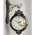 Ficha técnica e caractérísticas do produto Vintage Relógios Dupla Face Relógio de parede Saat Assista relógios de parede Mural Saati Digital Wanduhr Wandklok Reloj digitais pared Relogio