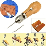 Ficha técnica e caractérísticas do produto Professional Metal Design + Madeira Couro Ferramenta DIY Speedy Stitcher costura Awl Kit de ferramentas de couro Reparação Sail & Canvas pesado