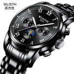 Ficha técnica e caractérísticas do produto Wallis nova banda de aço relógio de negócios à prova d 'água relógio de moda relógio de quartzo fábrica de relógios luminosos