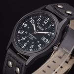 Ficha técnica e caractérísticas do produto Vintage Classic Men's Waterproof Date Leather Strap Sport Quartz Army Watch