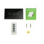 Ficha técnica e caractérísticas do produto 3 Way Smart Touch Light Wall Switch Glass Panel LED Backlight Remote Control