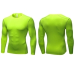 Ficha técnica e caractérísticas do produto Desgaste Rápido Compression shirt mangas compridas treinamento camisetas Verão roupa da aptidão Sólidos Bodybuild Gym Crossfit