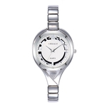 Ficha técnica e caractérísticas do produto Women Fashion Stainless Steel Band Analog Quartz Round Wrist Watch Watches