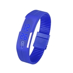 Ficha técnica e caractérísticas do produto Womens Rubber Mens LED azul Assista Data Sports Pulseira Digital rel¨®gio de pulso BU