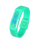 Ficha técnica e caractérísticas do produto Womens Rubber Mens LED azul Assista Data Sports Pulseira Digital rel¨®gio de pulso MG