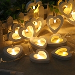 Ficha técnica e caractérísticas do produto  Wooden Heart uma série de 10 luzes LED festa de casamento de aniversário do Natal Dia luzes da decoração dos namorados romântico