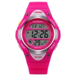 Ficha técnica e caractérísticas do produto Wrist Waterproof Novidade Digital Crianças Assistir Ao Ar Livre Esportes Infantis Vestido Relógio Com Alarme Led Digital Cronômetro Leve Silicone Rose Red Gostar