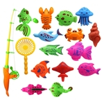 Ficha técnica e caractérísticas do produto Niceday Verão Pesca Magnetic Rob Net peixes dos desenhos animados Praia Toy Bath para o bebê