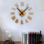 Ficha técnica e caractérísticas do produto Zero DIY Luxo 3D Relógio de parede Tamanho Grande decoração Home Art Clock ouro