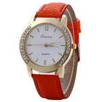 Ficha técnica e caractérísticas do produto ZLF0364 Mulheres Lady Assista Leather Strap Banda rel¨®gio de pulso de quartzo